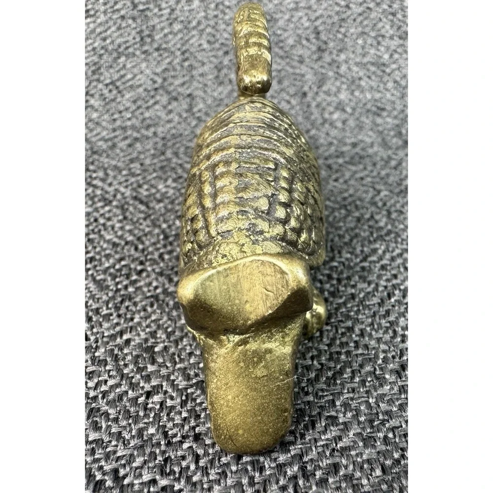 Vintage Baby Brass Armadillo Figurine Paperweight Russ Berrie 2